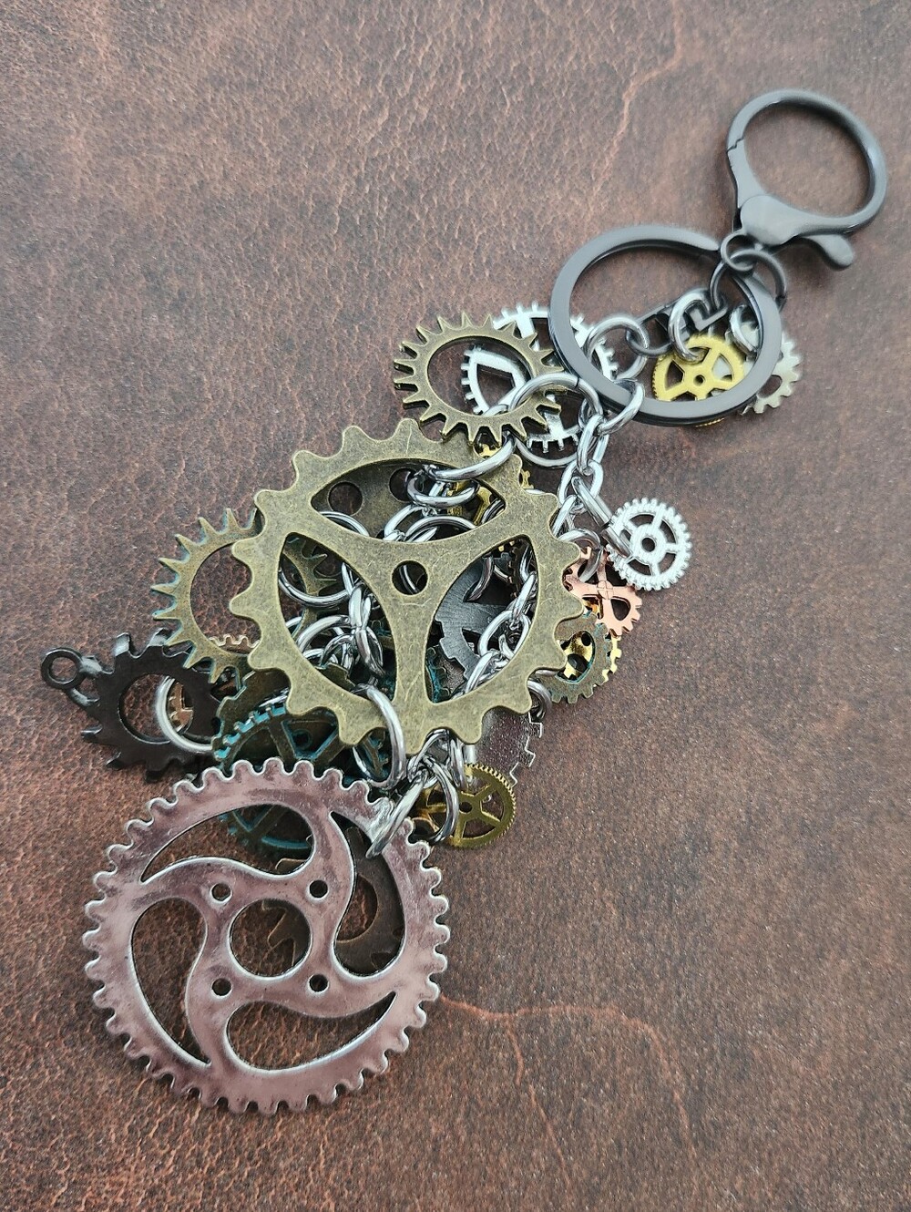 Steampunk Gear Purse or Bag Charm Handcrafted